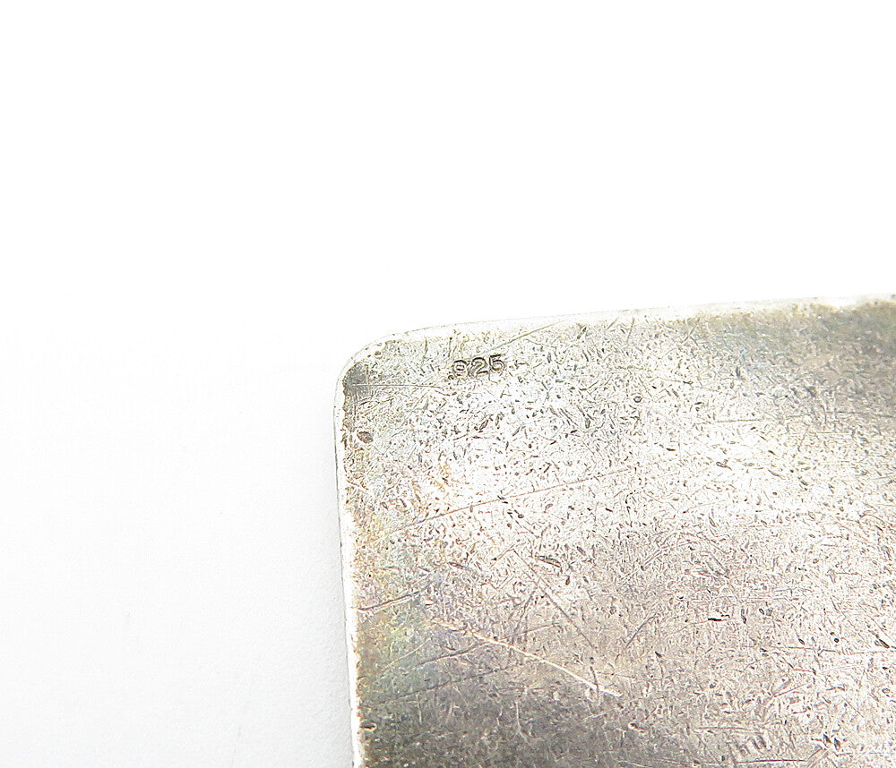 925 Sterling Silver  Vintage Dark Tone Number One Square Drop Pendant  PT4209