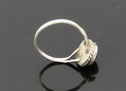 925 Silver  Vintage Cabochon Tiger's Eye Petite Band Ring Sz 4.5  RG20939