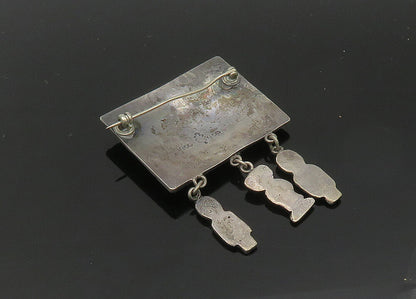 925 Sterling Silver  Vintage Antique Dangling Statues Animal Brooch Pin BP8112