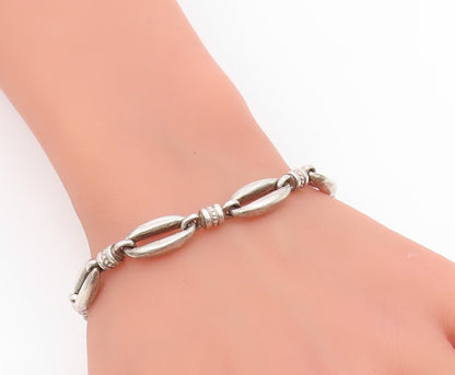 925 Sterling Silver Vintage Bracelet Elegant Oval Link Statement Chain  BT11674