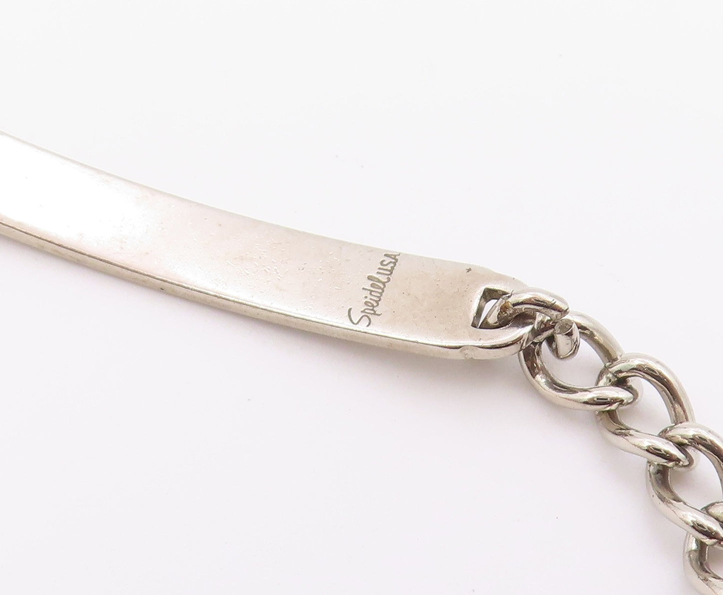 925 Sterling Silver  Shiny Petite Nette Etched Bar Chain Bracelet  BT4528