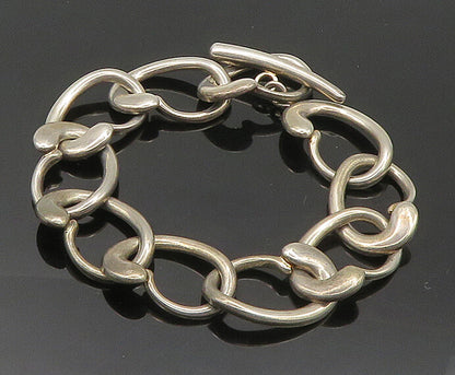 LONDON LINKS 925 Silver  Vintage Shiny Round Link Chain Bracelet  BT8369
