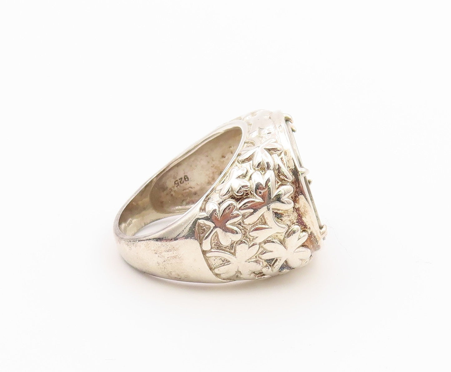 925 Sterling Silver Vintage Ring IRELAND 1966 Eire Hare Coin  Sz 10  RG36469