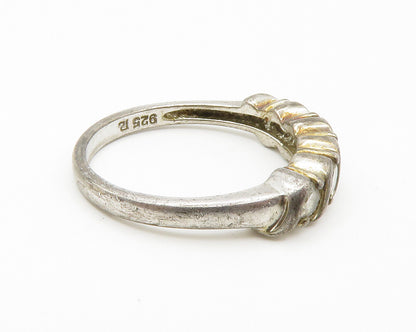 ROSS SIMON 925 Sterling Silver  Vintage Topaz 5 Stone Band Ring Sz 8  RG14757