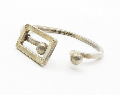 CARSI TAXCO 925 Silver  Vintage Smooth Open Square Hook Bangle Bracelet  BT5622