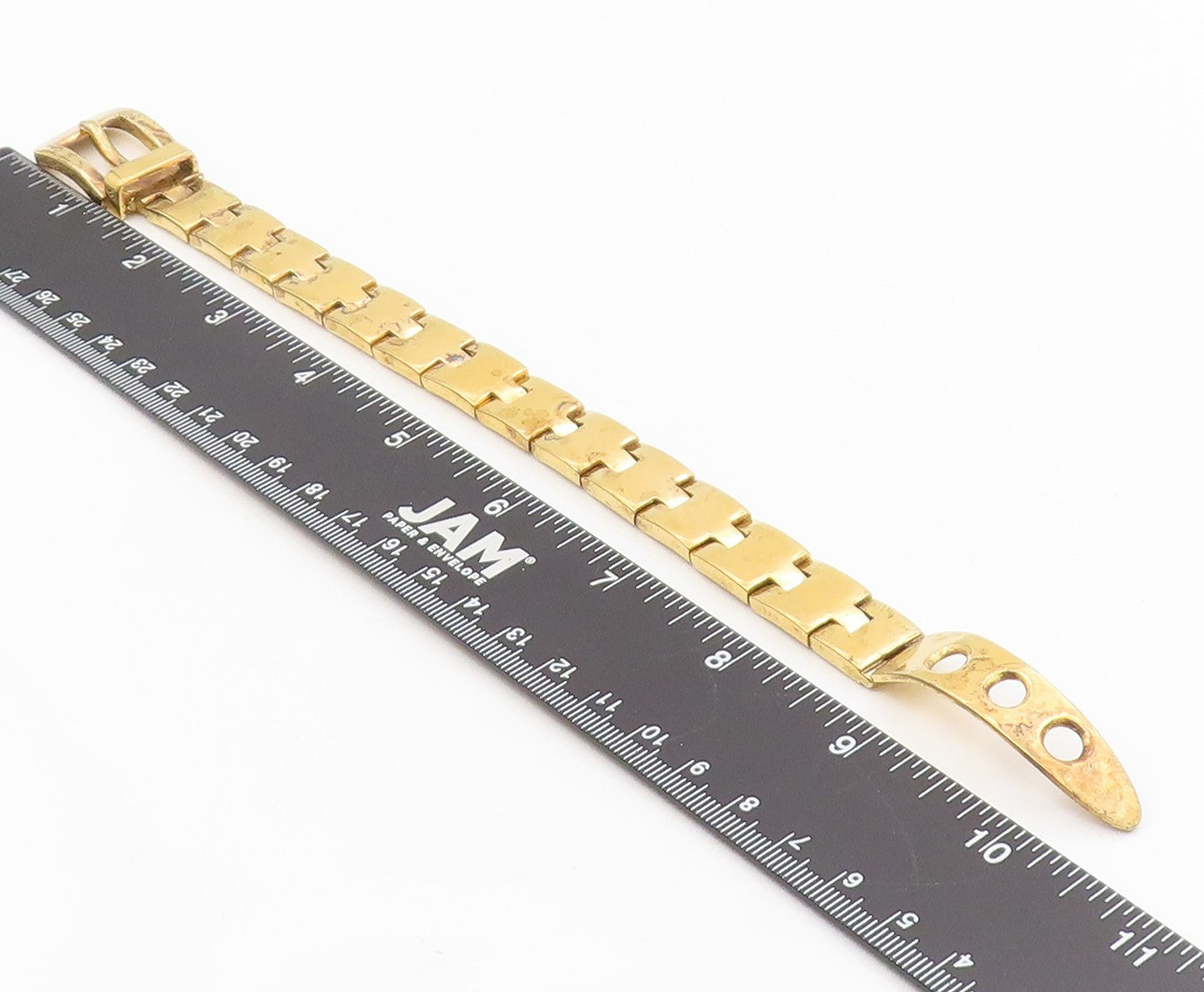 925 Sterling Silver Vintage Bracelet Gold Plated PAT AREIAS Buckle Link  BT11594