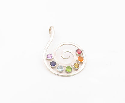 925 Silver Vintage Amethyst Tanzanite Citrine & Multi Stone Pendant PT16811