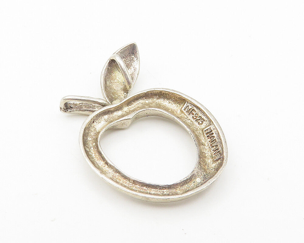 925 Sterling Silver  Vintage Shiny Open Apple Motif Slide Pendant  PT8777
