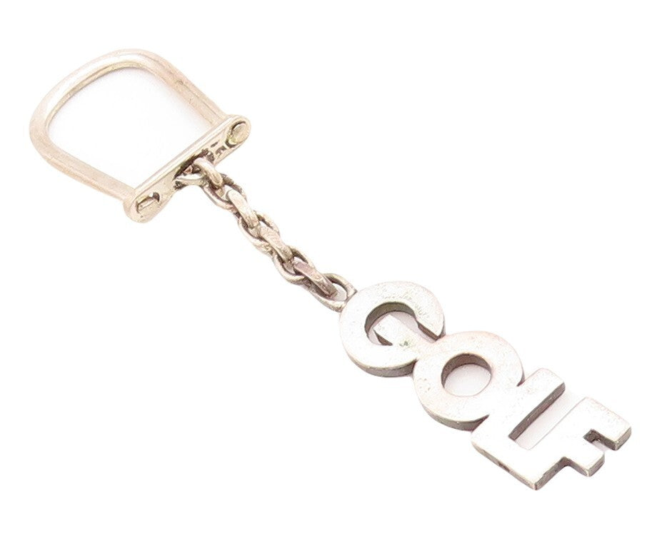 925 Sterling Silver Vintage Keychain Minimalist Solid Cutout GOLF  TR3808