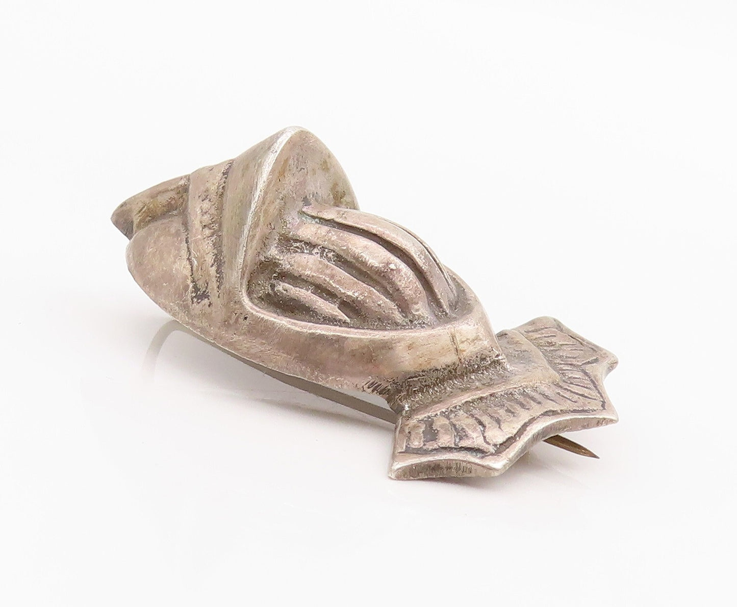 925 Sterling Silver Vintage Tie Pin Vintage Dark Tone Solder Helmet  TR3867