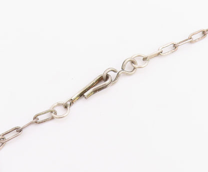 925 Sterling Silver Vintage Necklace NAVAJO Black Onyx Feather Drop Chain NE4908