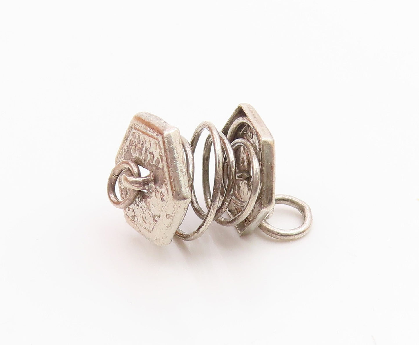 925 Sterling Silver Vintage Petite Wire Twist Design Pendant  PT15996