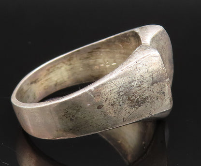 MEXICO 925 Silver  Vintage Minimalist Concave Love Heart Ring Sz 11.5  RG25428