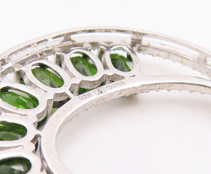 925 Sterling Silver Vintage Earrings Oval Gemstone Chandelier Dangles  EG13773