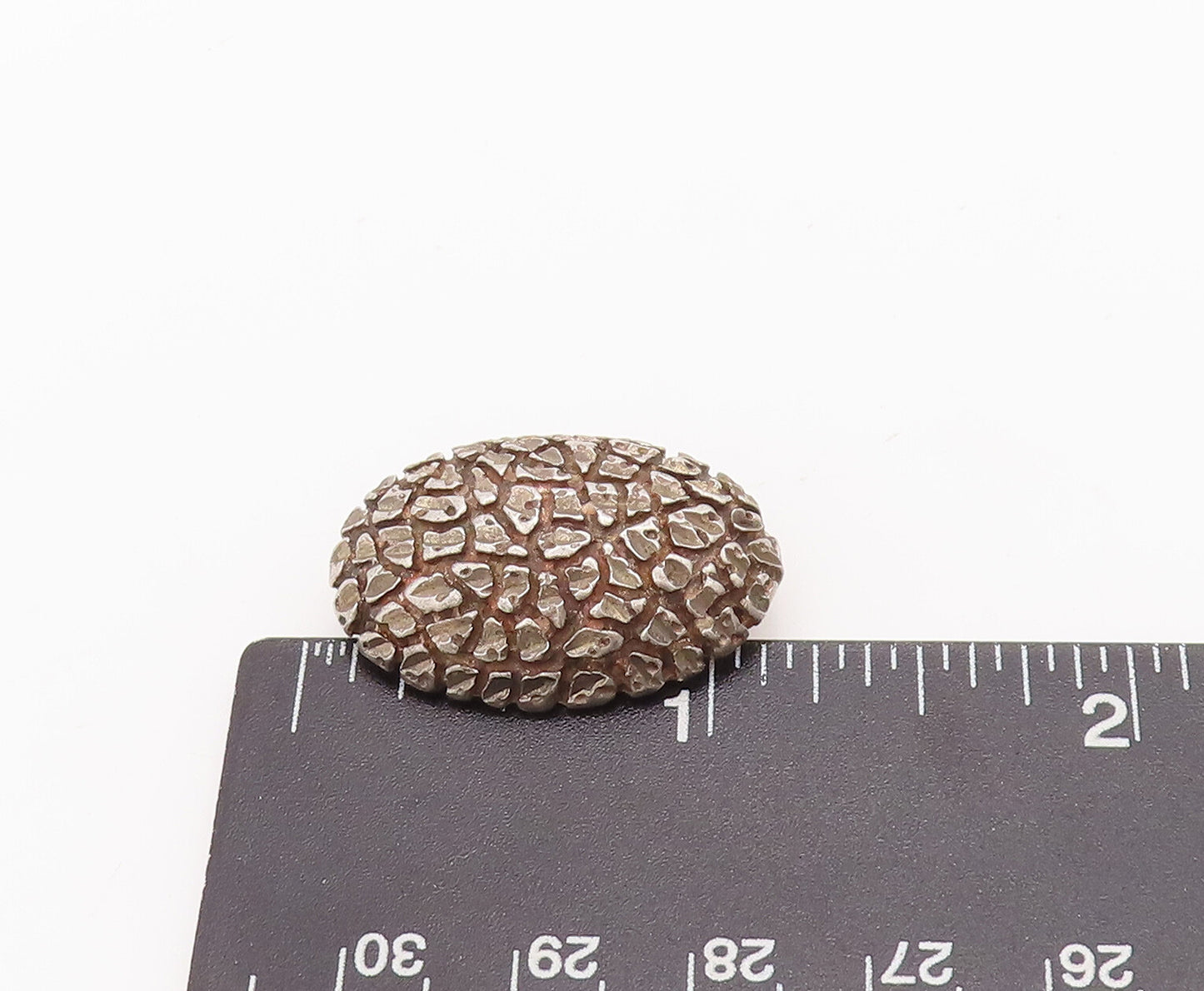 925 Sterling Silver Vintage Earrings Oval Domed Dented Scrapped Effect  EG13039