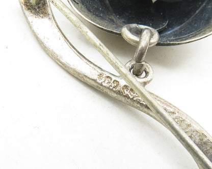 925 Sterling Silver  Vintage Oxidized Grape Bunch Motif Brooch Pin  BP3639