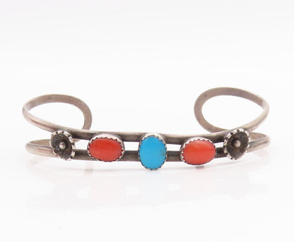 925 Sterling Silver Vintage Bracelet Designer Carnelian & Larimar Cuff  BT11007