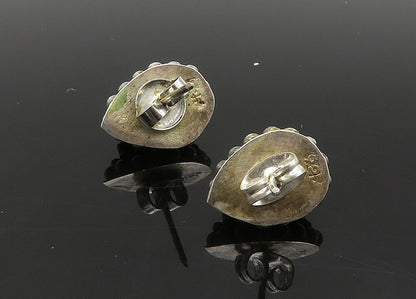 925 Sterling Silver  Vintage Tear Drop Carnelian Bubble Stud Earrings  EG10310