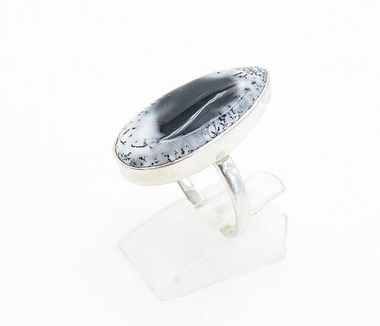 925 Sterling Silver  Vintage Tear Drop Jasper Cocktail Ring Sz 9  RG5152