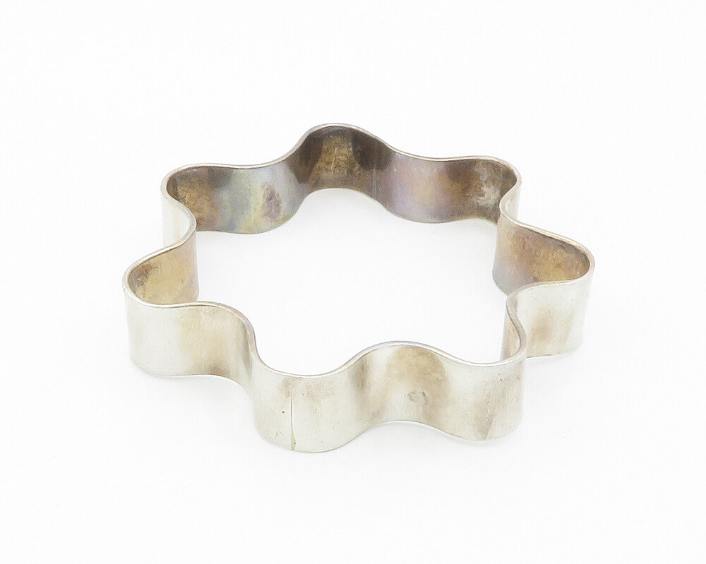 SUSAN CUMMINGS 925 Sterling Silver  Vintage Smooth Wavy Bangle Bracelet BT5664