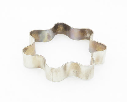 SUSAN CUMMINGS 925 Sterling Silver  Vintage Smooth Wavy Bangle Bracelet BT5664