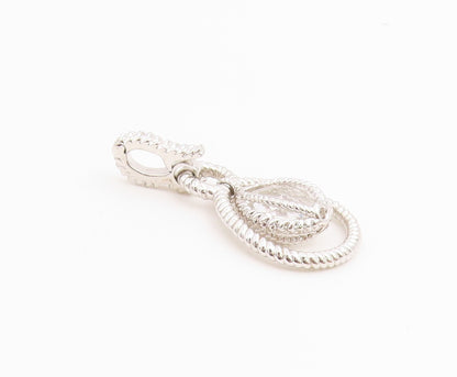 925 Sterling Silver Vintage Pendant Faceted Quartz Twisted Rope Drop  PT26527