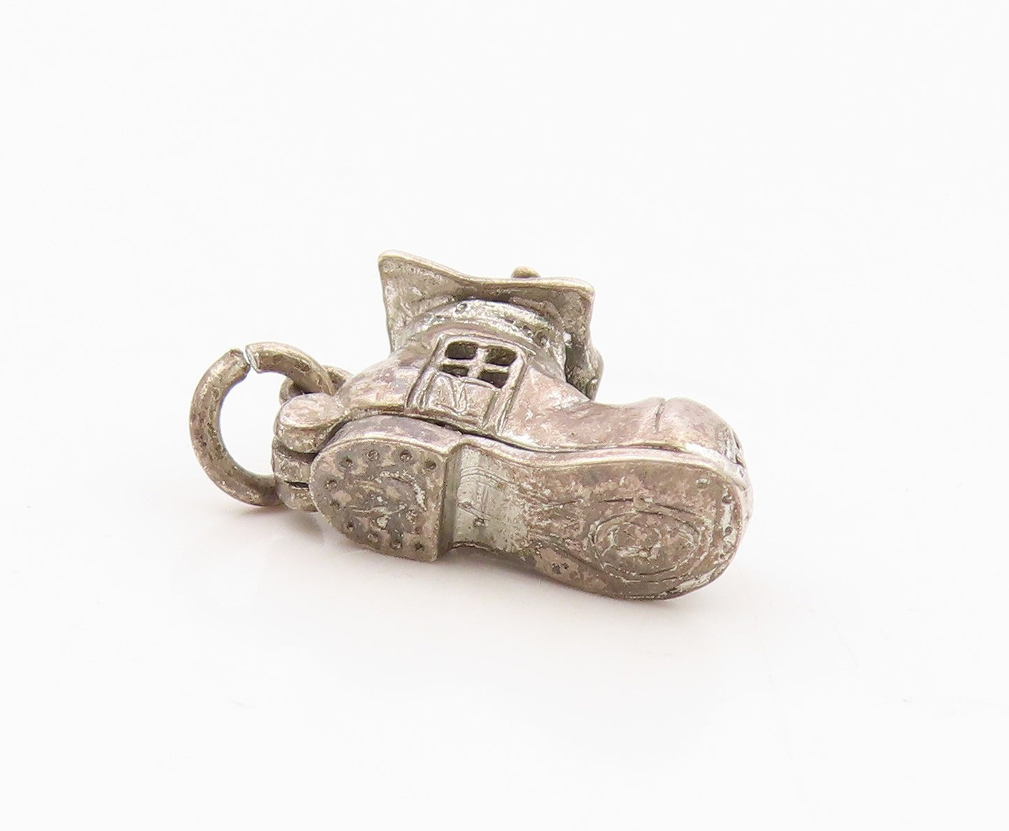 925 Sterling Silver  Vintage Boot House Family Pendant (OPENS)  PT15885