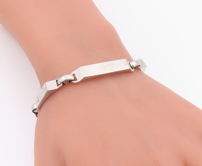 LAMODE 925 Sterling Silver  Vintage Shiny Floral Etched Chain Bracelet  BT8227