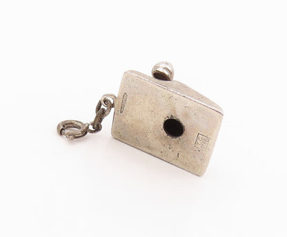 925 Sterling Silver Vintage Pendant Carved Antique Landline Phone Charm  PT23918