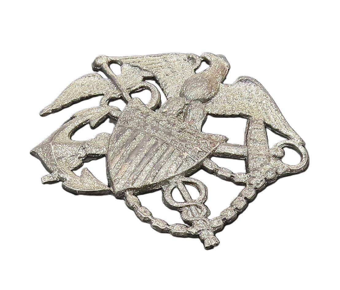 925 Sterling Silver  Vintage US Navy Military Eagle Brooch Pin  BP10252