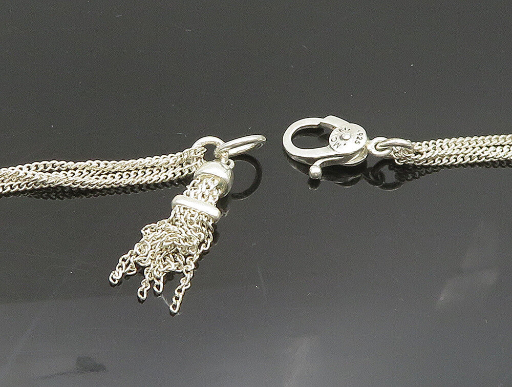 MONET 925 Sterling Silver Vintage Infinity Cutout Multi Strand Necklace NE3845