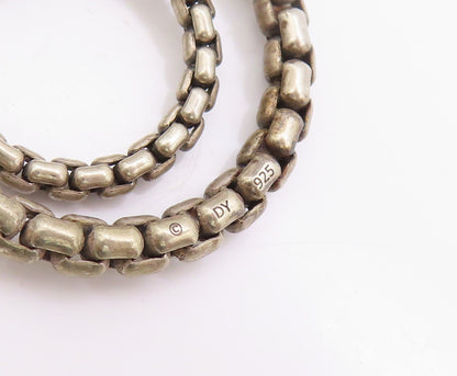 925 Sterling Silver Vintage Necklace Designer Interlocking Circles Chain NE4664