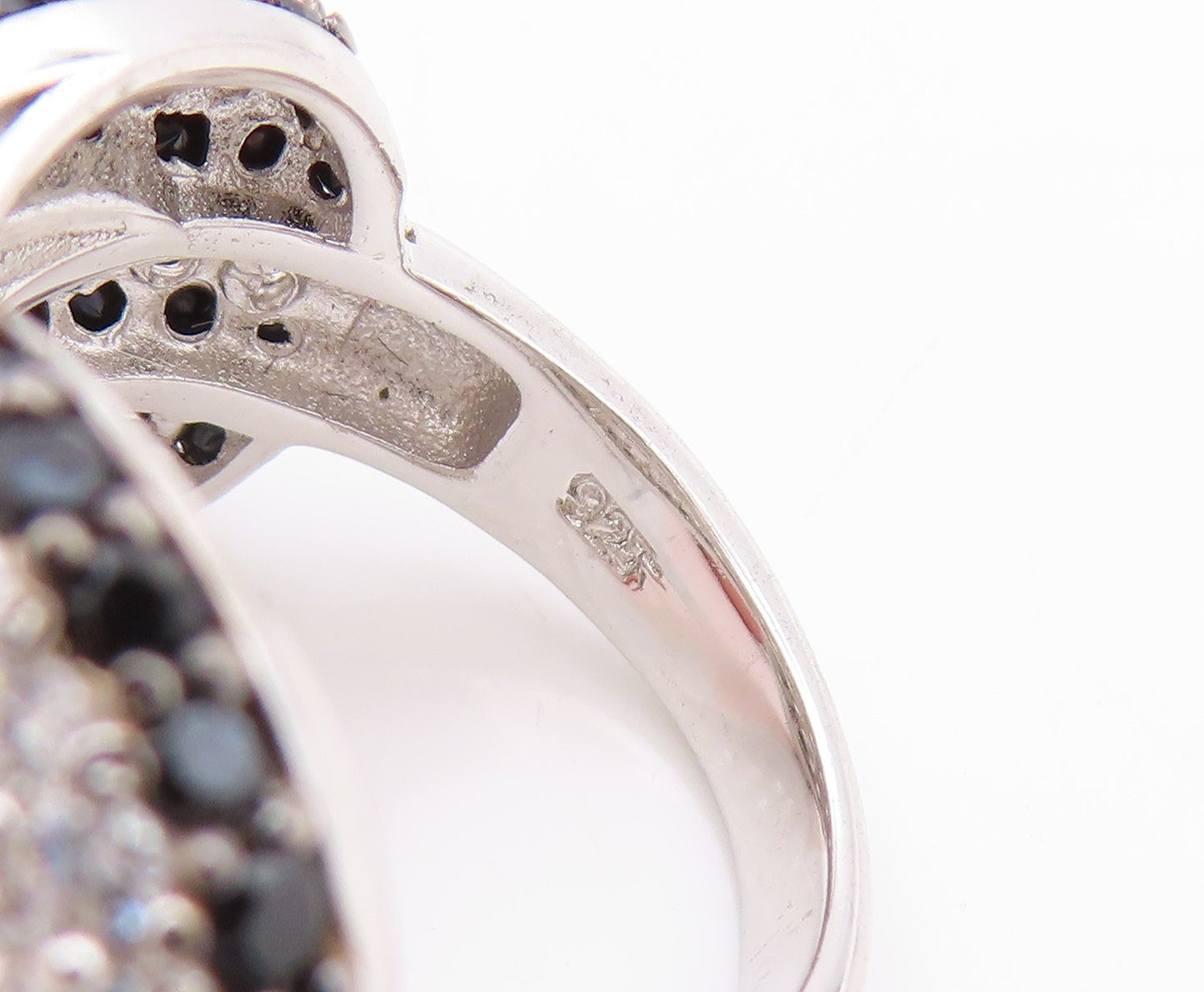 925 Sterling Silver Vintage Ring Modernist CZ Spinel Infinity Knot  Sz 7 RG32890