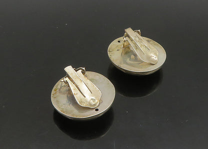 925 Sterling Silver  Vintage Round Hollow Dome Non Pierce Earrings  EG11400