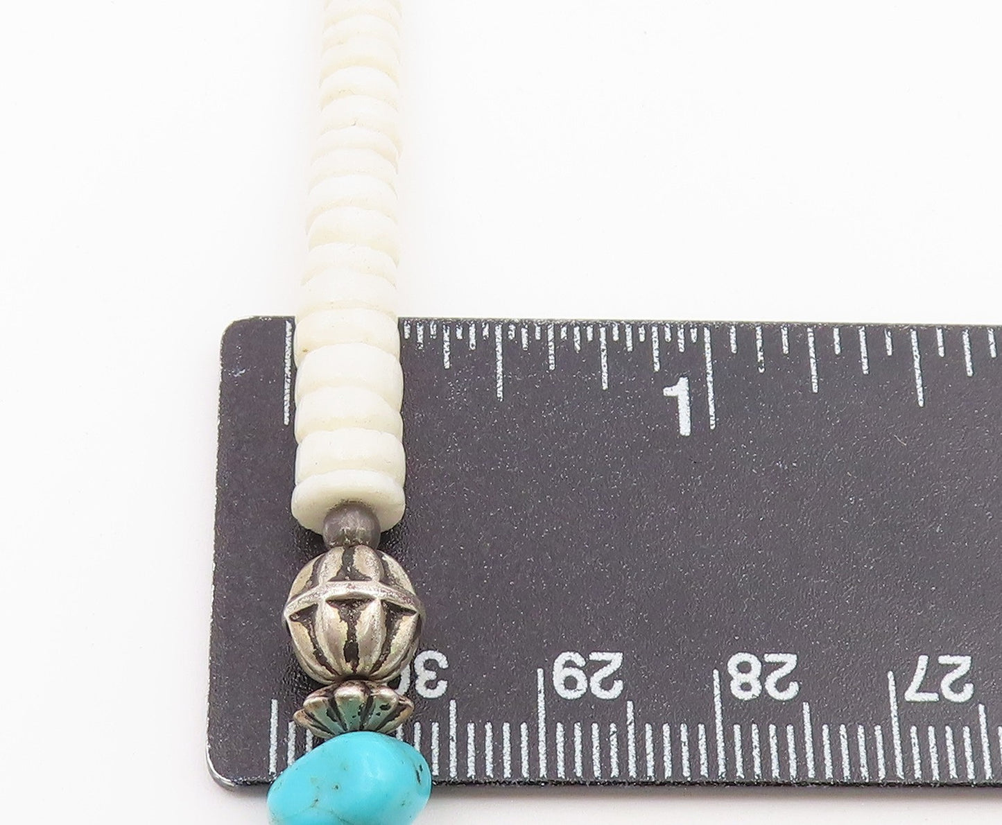 925 Sterling Silver Vintage Necklace SOUTHWESTERN Multi Gemstone Chain  NE4924