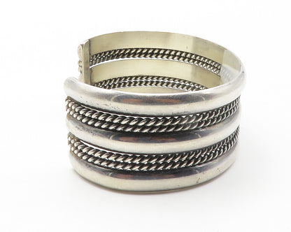 NAVAJO 925 Sterling Silver  Vintage Shiny Rope Twist Cuff Bracelet  BT5525