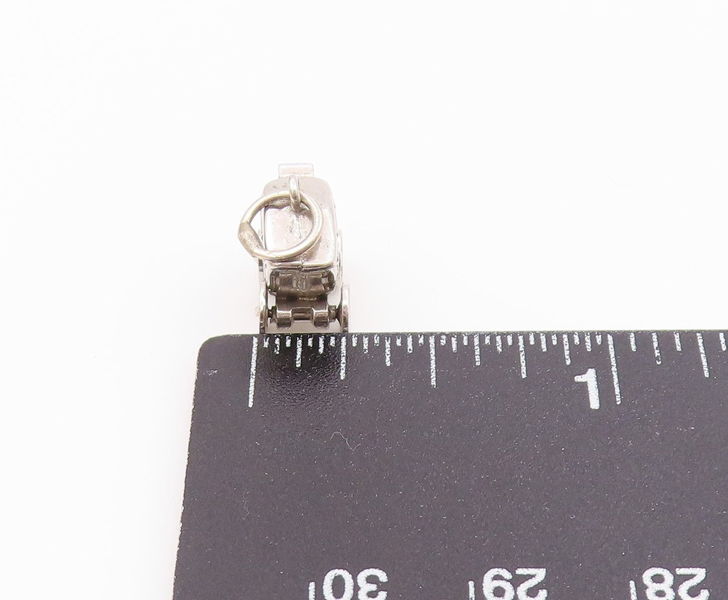 925 Sterling Silver  Vintage Old Fashion Enamel Carriage Pendant  PT19869
