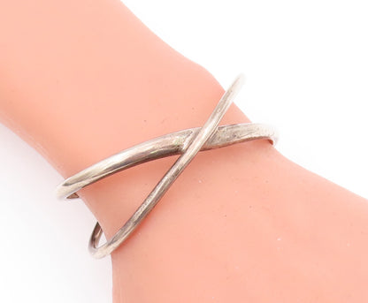925 Sterling Silver Vintage Bracelet BAYANIHAN Designer Cutout Rod Cuff  BT10574