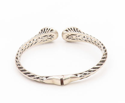 925 Sterling Silver Vintage Bracelet Elegant Pear Cut Smoky Quartz Cuff  BT11801
