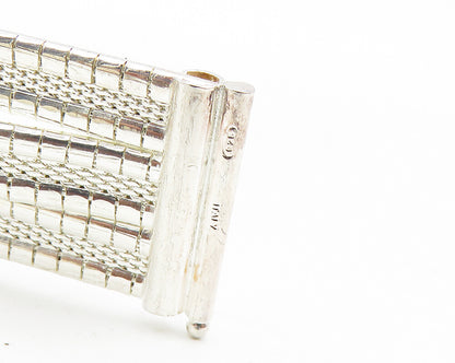 925 Sterling Silver Shiny Slanted Multi Strand Bangle Bracelet BT7250