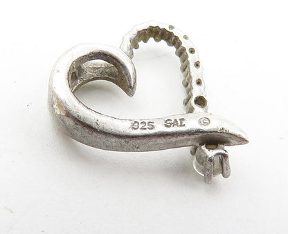 925 Sterling Silver  Vintage Petite Topaz Open Love Heart Pendant  PT7092