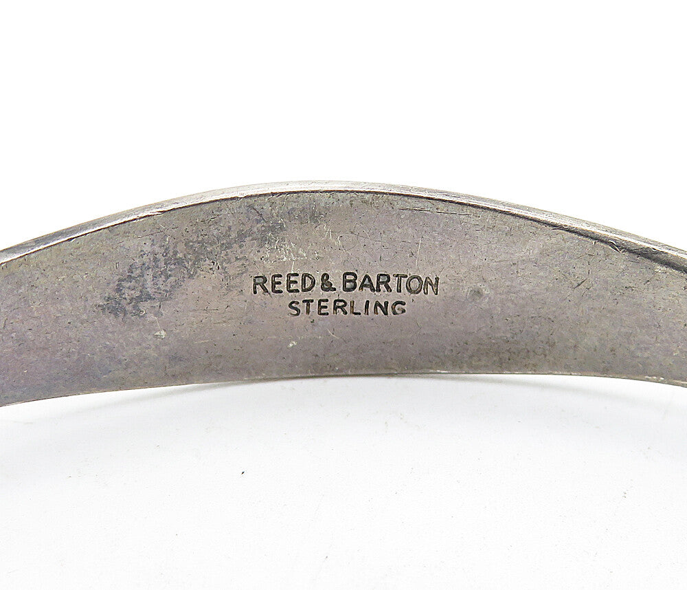 REED & BARTON 925 Silver Vintage Dark Tone Tapered Spoon Cuff Bracelet BT1545