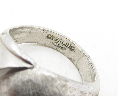 CLARK & COOMBS 925 Silver  Vintage Shiny Textured Dome Band Ring Sz 6  RG9392