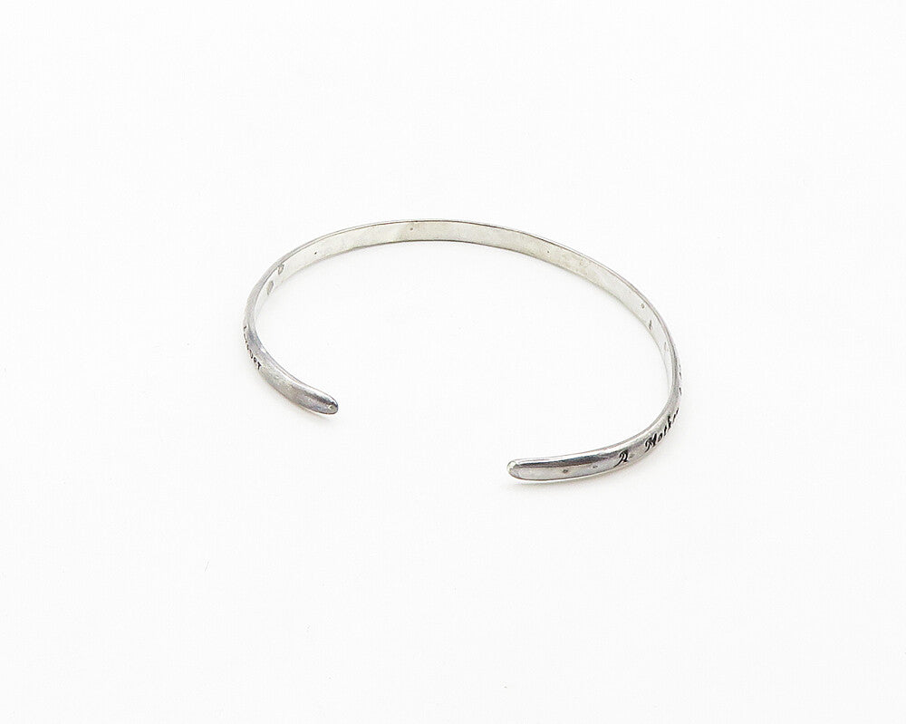 925 Sterling Silver  Vintage Shiny Mother's Love Quote Cuff Bracelet  BT7877