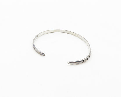 925 Sterling Silver  Vintage Shiny Mother's Love Quote Cuff Bracelet  BT7877
