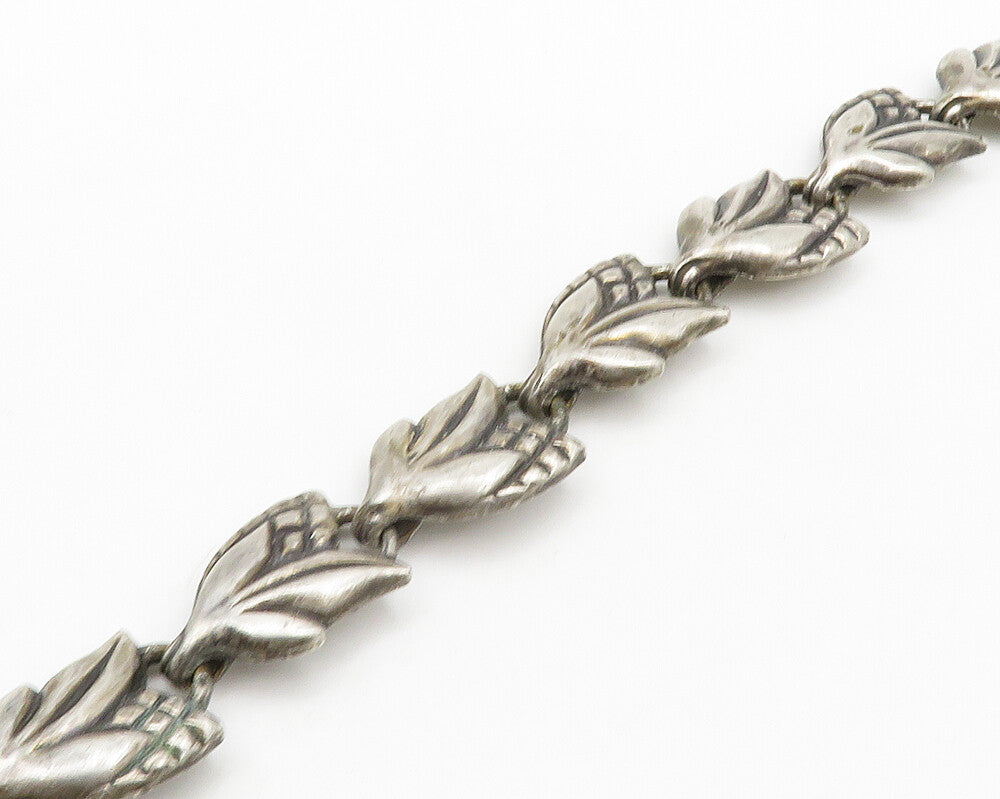 NAPIER 925 Sterling Silver  Vintage Antique Rare Floral Chain Bracelet  BT7958