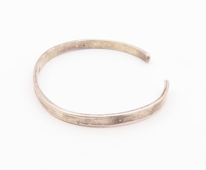 925 Sterling Silver  Vintage Petite Hope Stamped Smooth Cuff Bracelet  BT9121