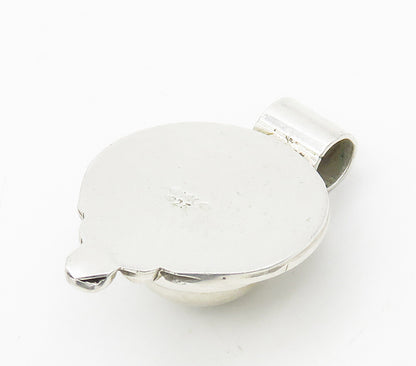 MEXICO 925 Sterling Silver  Vintage Shiny Smooth Dome Bubble Pendant  PT13017
