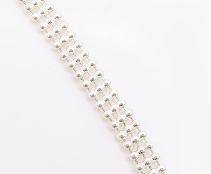 925 Sterling Silver Vintage Necklace Classic Interlocking Circle Chain  NE4874