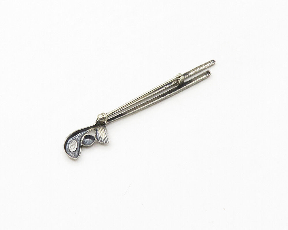 DANECRAFT 925 Sterling Silver  Vintage Golf Clubs & Ball Brooch Pin  BP7128